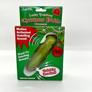 Archie McPhee Lucky Yodelling Christmas Pickle Ornament New
